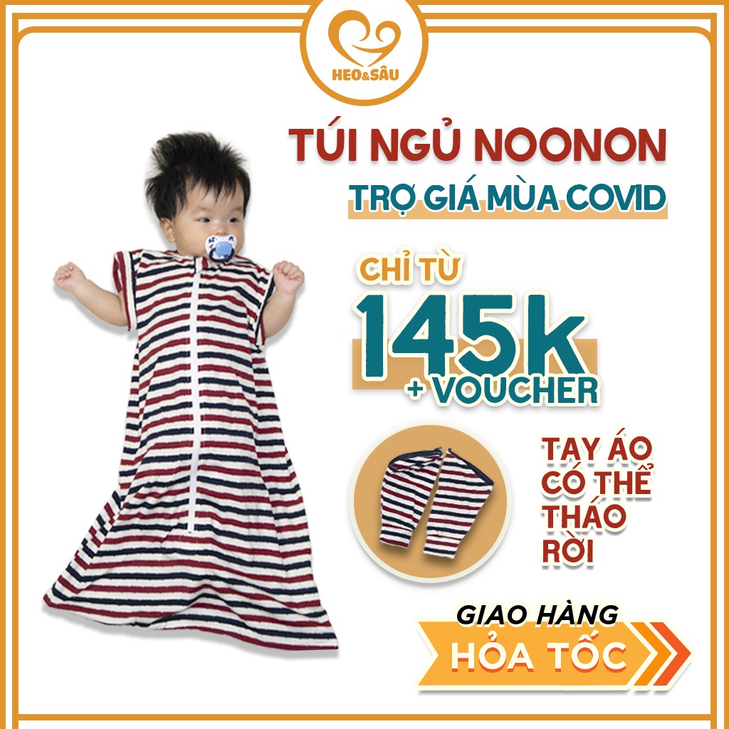 Túi Ngủ Cho Bé 𝑭𝑹𝑬𝑬𝑺𝑯𝑰𝑷  Nhộng Chũn NOONON Hè Thu Đông Cao Cấp –Chăn Cho Bé Mã TNHT01