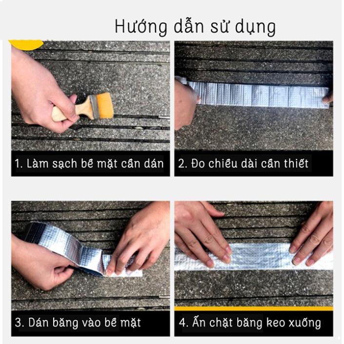 Băng keo dính chống thấm dột nước 5cm chịu nhiệt đa năng dán siêu chắc cho mái tôn công nghệ nhật bản