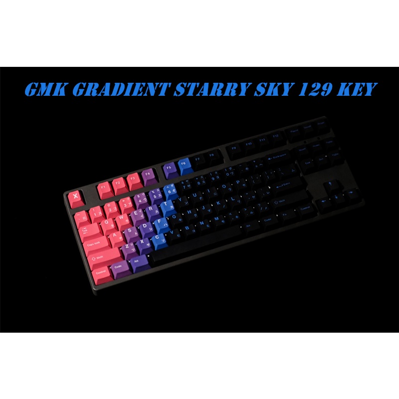 GMK Gradient Starry Sky Keycaps, 129 phím PBT Keycaps Cherry Profile DYE-SUB Cá nhân hóa GMK Keycaps cho bàn phím cơ