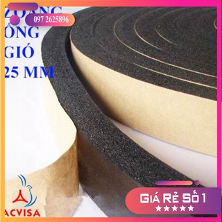 Gioăng ống gió xốp cách âm bản 25-30mm/ băng dính bảo ôn/ ron ống gió dài 10m