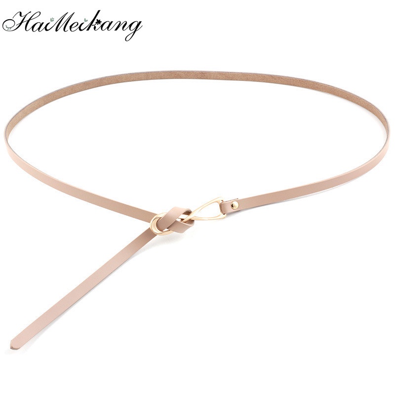 Haimeikang Thắt lưng bản nhỏ thắt nút nhiều màu tùy chọn thời trang Hàn Quốc