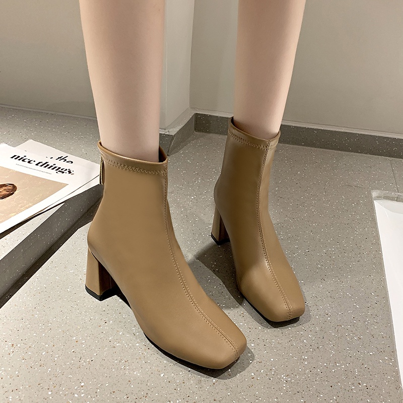 Giày Boot Màu Đen Thời Trang Đường Phố Anh Quốc