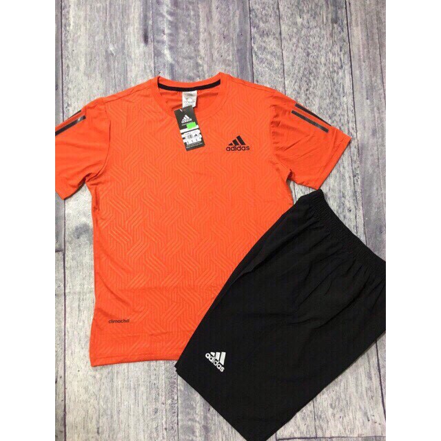 Bộ thể thao thun lạnh cổ tròn ép vân cao tần Adidas [ hot trend ]