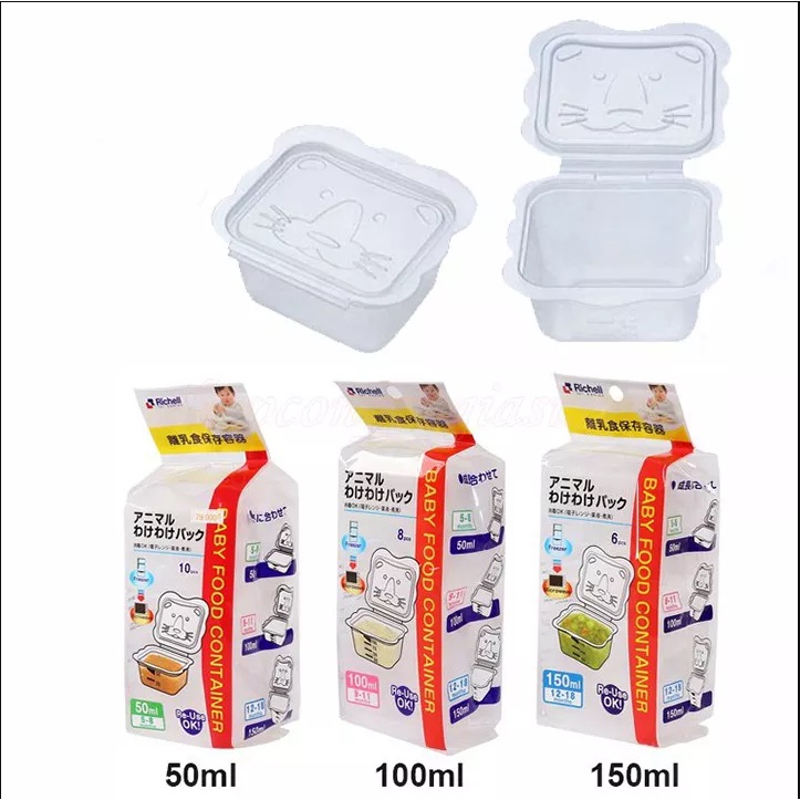 Bộ chia thức ăn richell 50ml 100ml 150ml