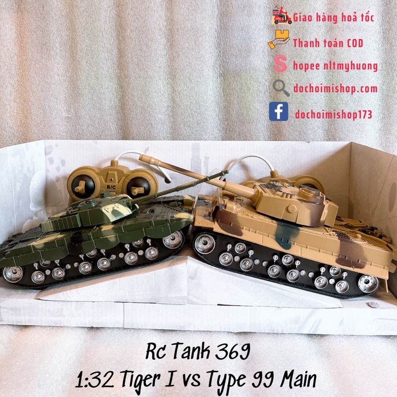 Set 2 Xe Tăng Điều Khiển 369 Tiger I vs Type 99 Main