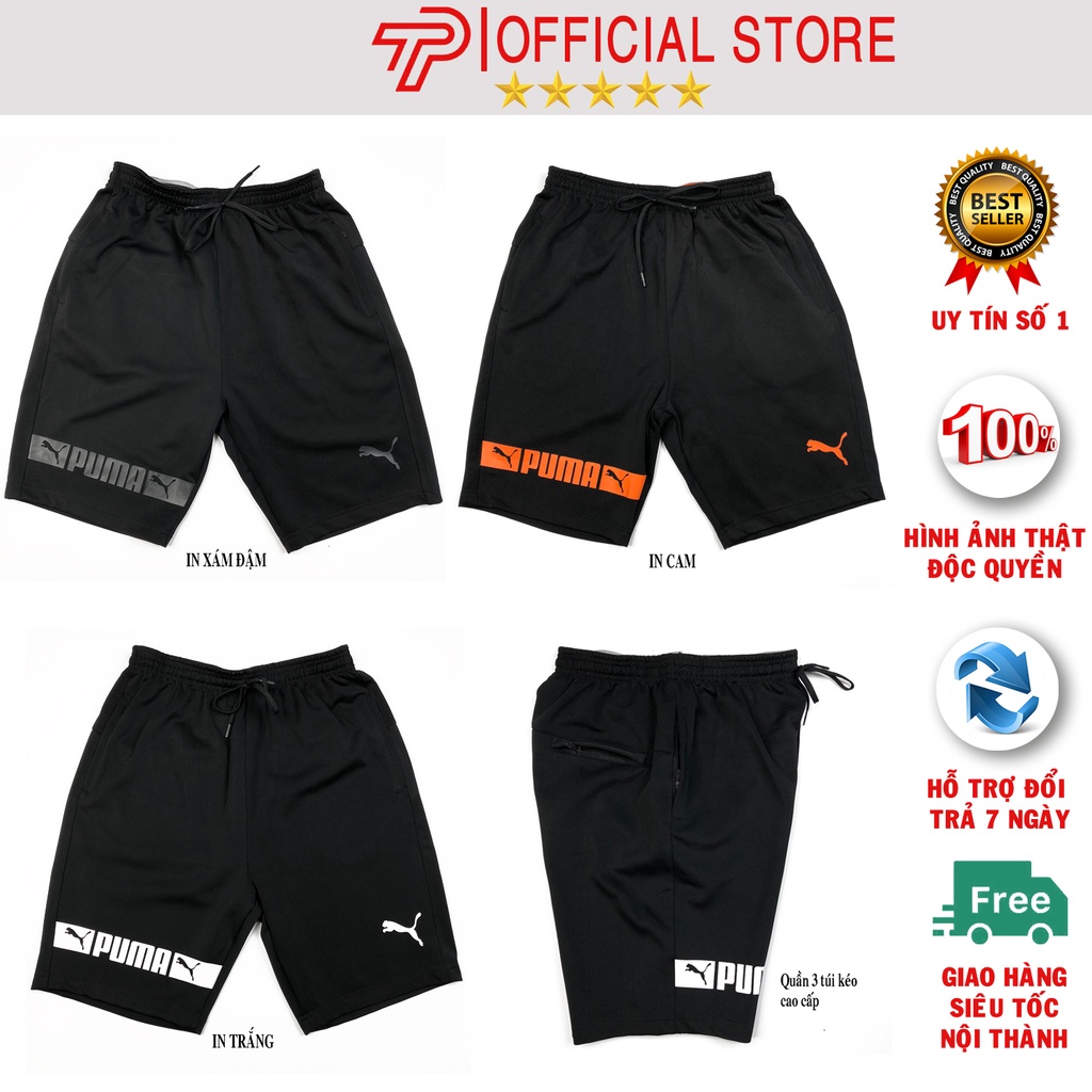 Quần sọt nam thể thao cao cấp đẹp Pu.ma Q165 quần short nam lưng thun có size lớn cho người mập big size