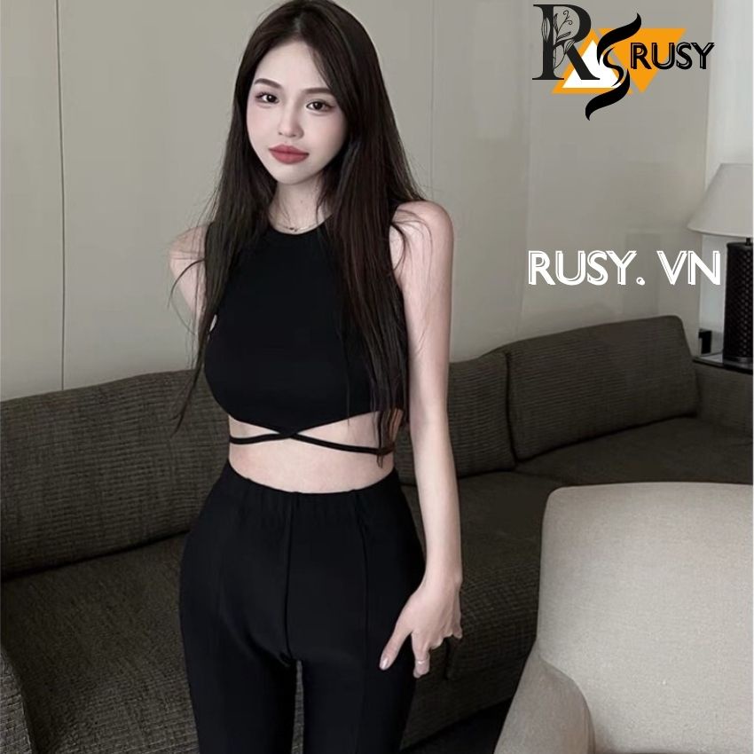 Áo Kiểu Nữ Thiết Kế Đan Dây, Croptop Chất Thun Gân Kiểu 3 Lỗ Ngược Phong Cách Năng Động Cá Tính