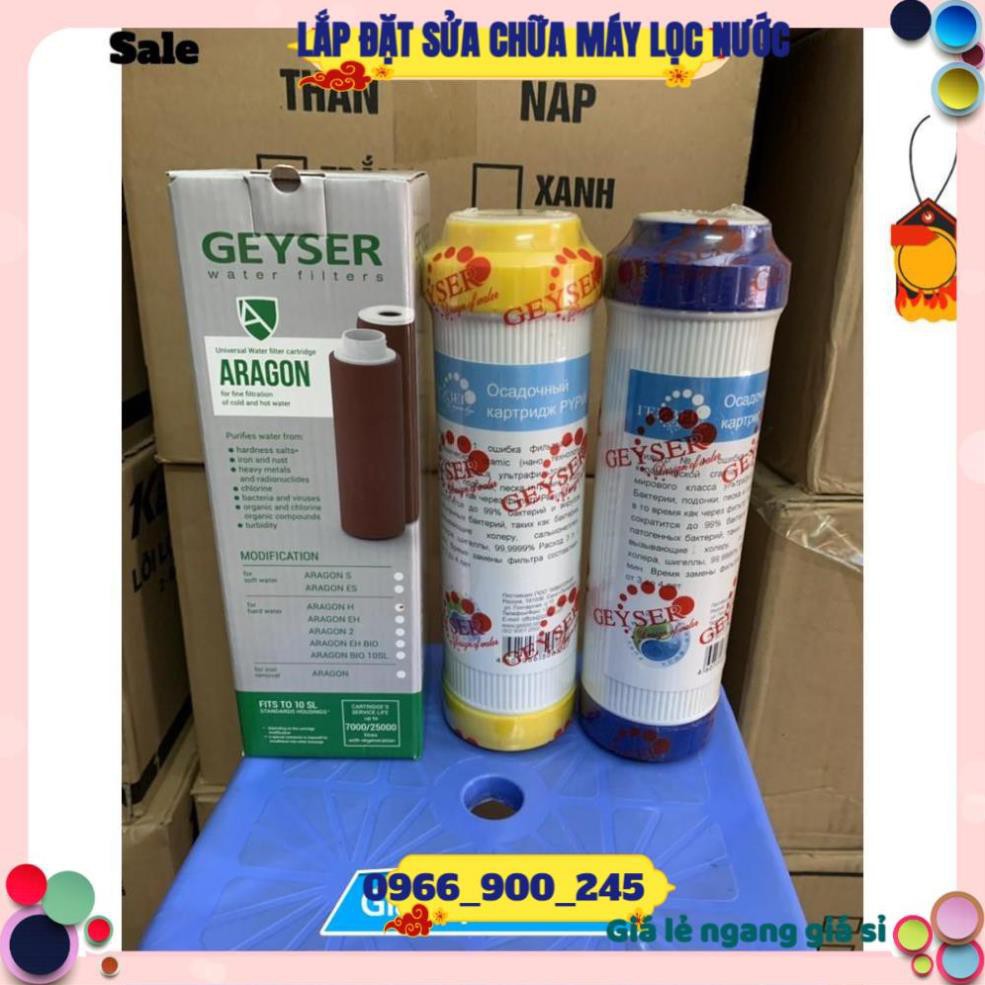 (Giá Gốc) Lõi Lọc  Số 123 Geyser NaNo 👉 Bộ 3 Lõi Lọc Số 123 Dành Cho Máy Không Nước Thải Không Điện