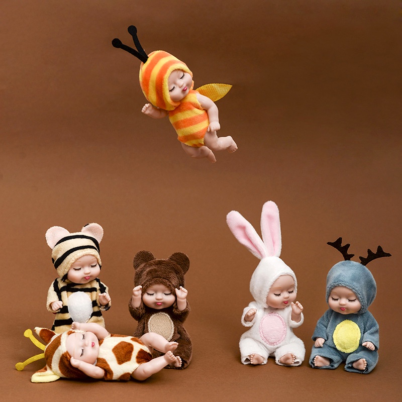Búp Bê Bé Gái Đang Ngủ Kích Thước 13cm Kèm Hộp Quà Tặng