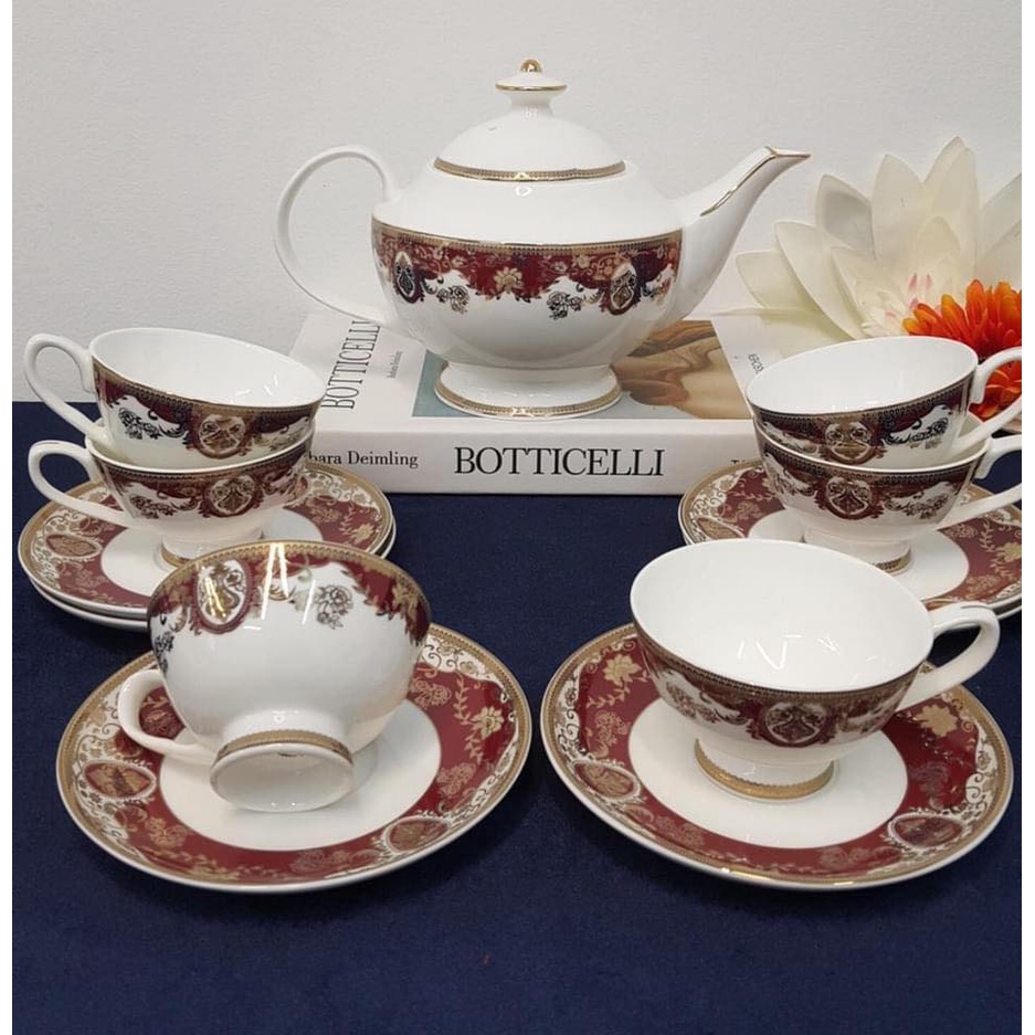 Bộ trà hoàng gia đỏ Imperial thiết kế đậm nét châu Âu