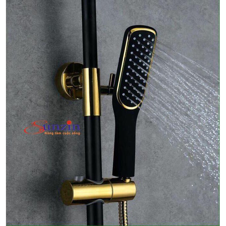 Bộ sen cây phun mưa Sunzin - Chất liệu đồng đúc mạ vàng, sơn tĩnh điện (Đen vàng)