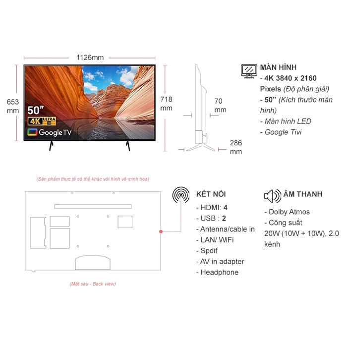 Tivi Sony 4K 43 inch KD-43X80J VN3 | WebRaoVat - webraovat.net.vn