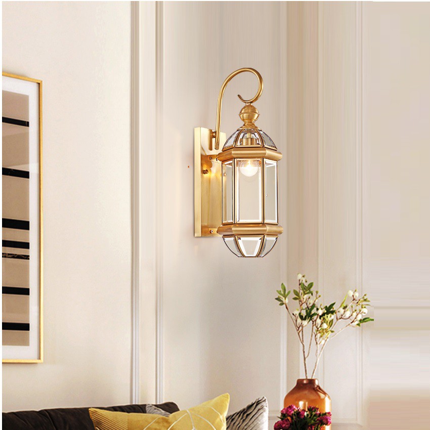 Đèn gắn tường bằng đồng B6007 phong cách cổ điển trang trí sân vườn, hàng lang dùng được ngoài trời