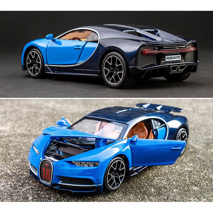 Xe Bugatti Chiron chính hãng Miniauto tỉ lệ 1:32, đế trưng bày sang chảnh