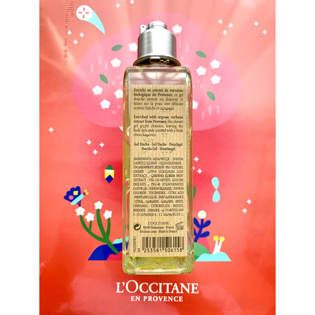 [BILL US/FR] L'Occitane Gel Tắm Hoa Cỏ Ngựa  Verbena Shower Gel 250ml