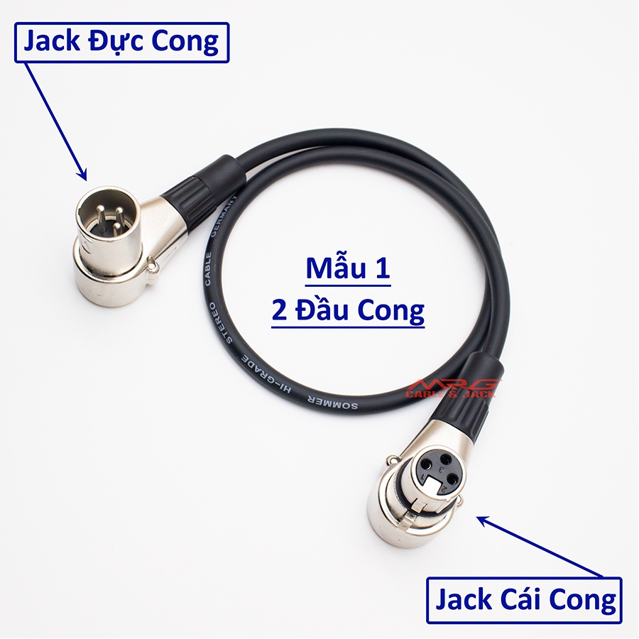 Dây Canon Cong Chữ L Góc Vuông, dài 1met.