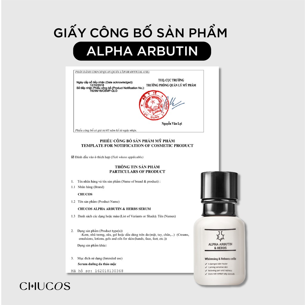 Tinh chất làm sáng da Chucos Alpha Arbutin (30ml)