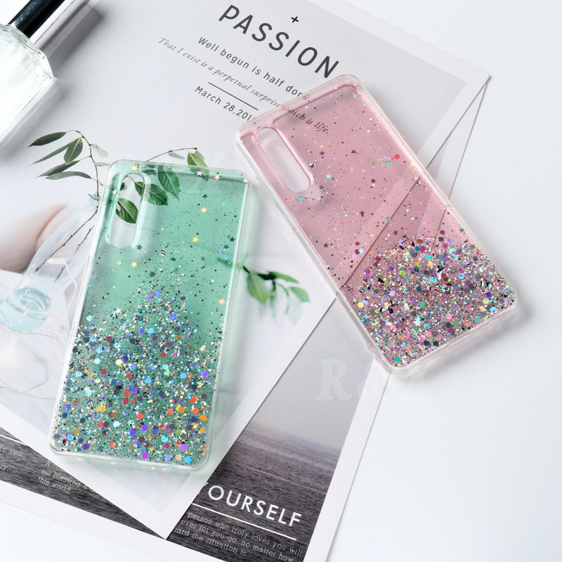 Ốp điện thoại mềm trong suốt lấp lánh cho Huawei Y7A Y6P Y7P Nova 7i 7se 5t 3i 2i Y6S Y9S Y9 Prime Y6 Pro 2019