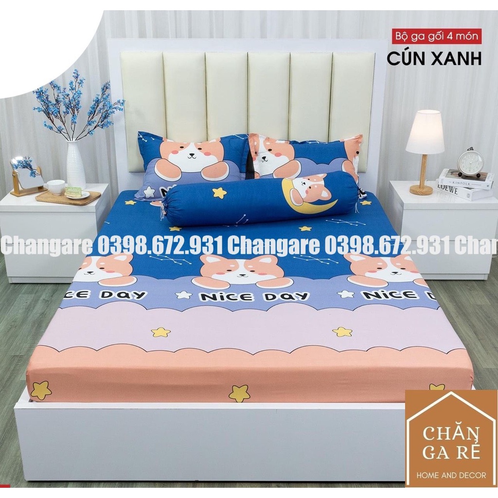 Bộ ga gối cá mập hè 2021 đủ kích thước m6 m8 2m