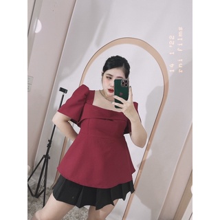[MÚP BIGSIZE 60-100KG] Áo kiểu cổ vuông chất xốp