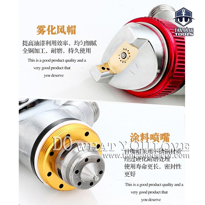 Súng Phun Sơn Gravity Feed HVLP E300 700 cc Bình Trên