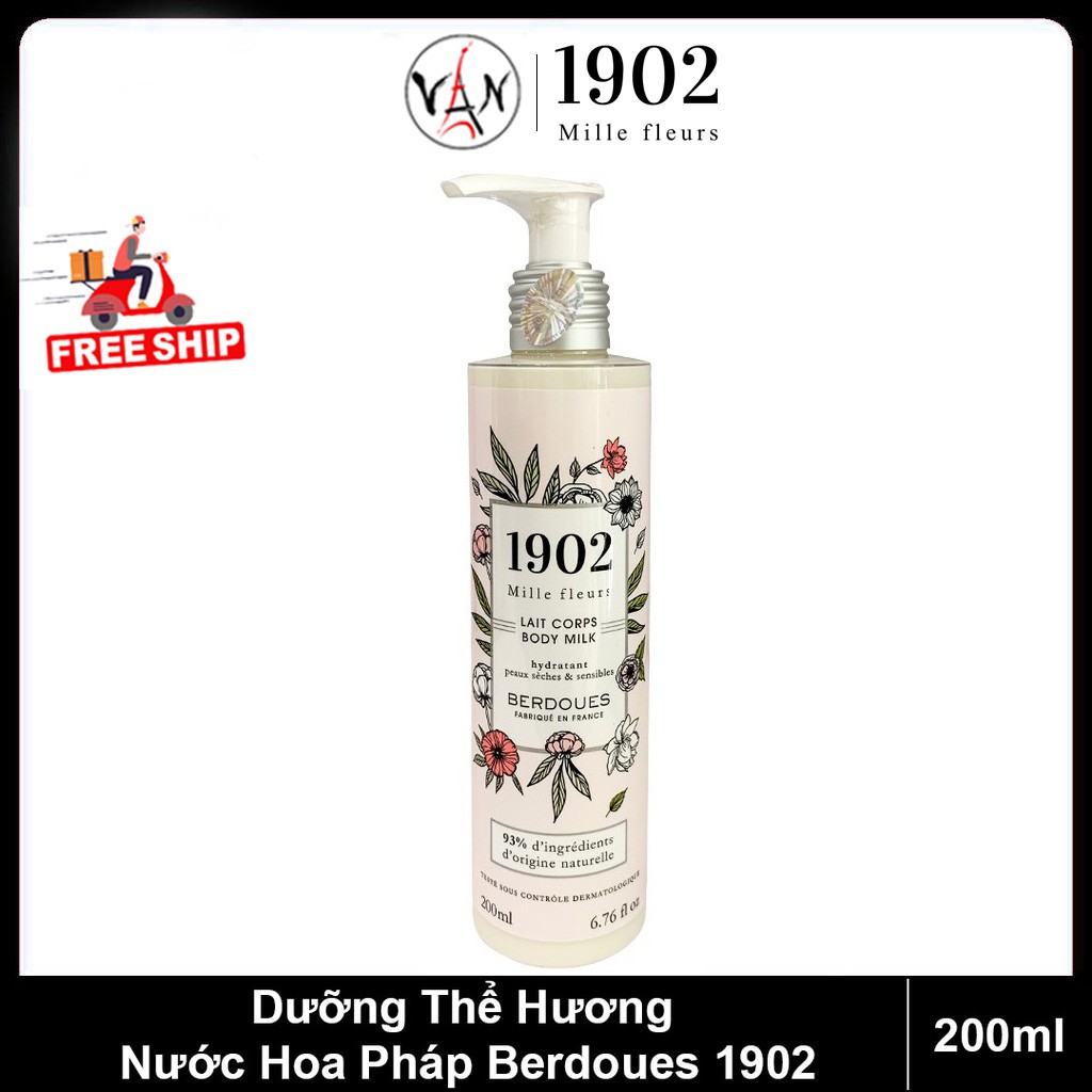 [TEM CHÍNH HÃNG] Sữa Dưỡng Thể Hương Nước Hoa Pháp Berdoues 1902 Mille Fleurs Body Milk 200ml