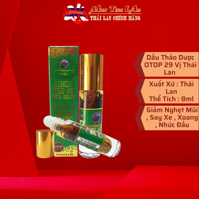 Dầu lăn hít thảo dược 29 vị Otop 8ml Thái Lan