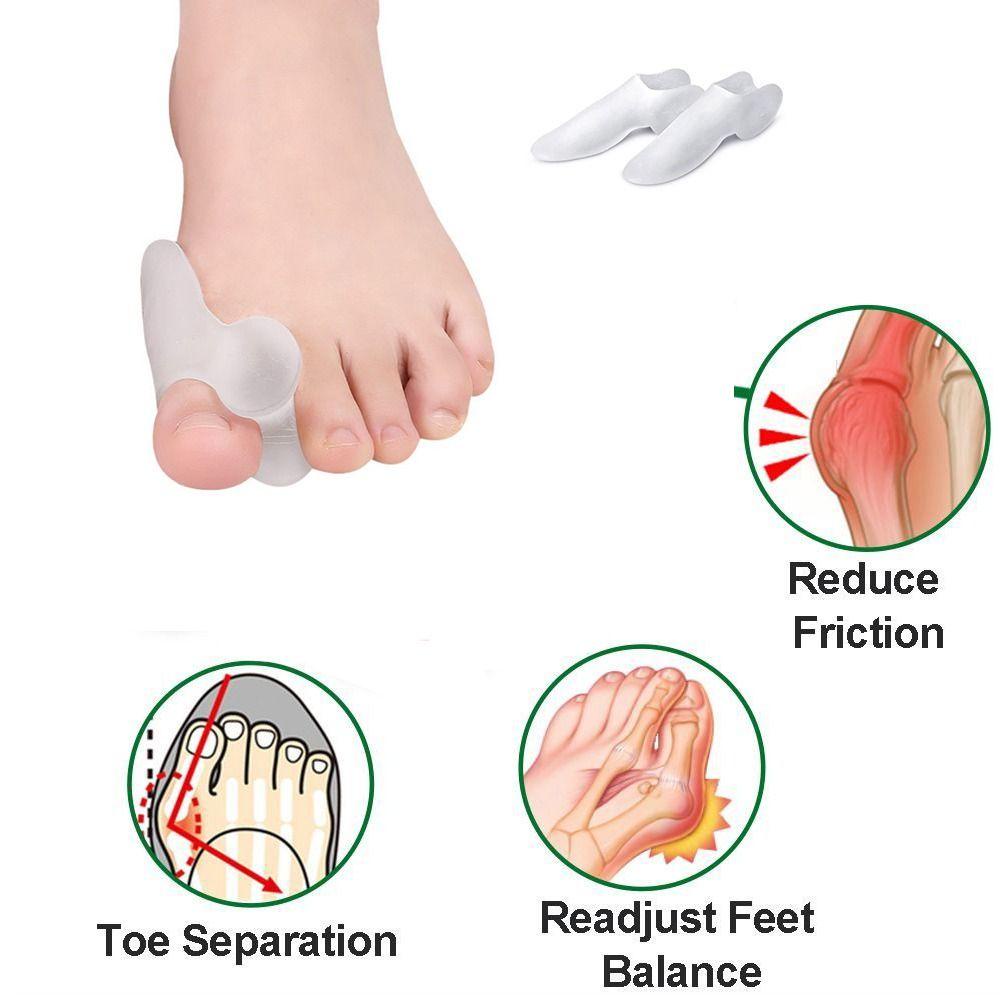 1 Cặp Dụng Cụ Tách Ngón Chân Bằng Silicone Giúp Giảm Đau Tiện Dụng