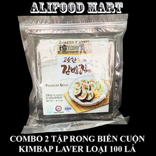 Combo 2 tập rong biển cuộn cơm laver 100 lá/ tập