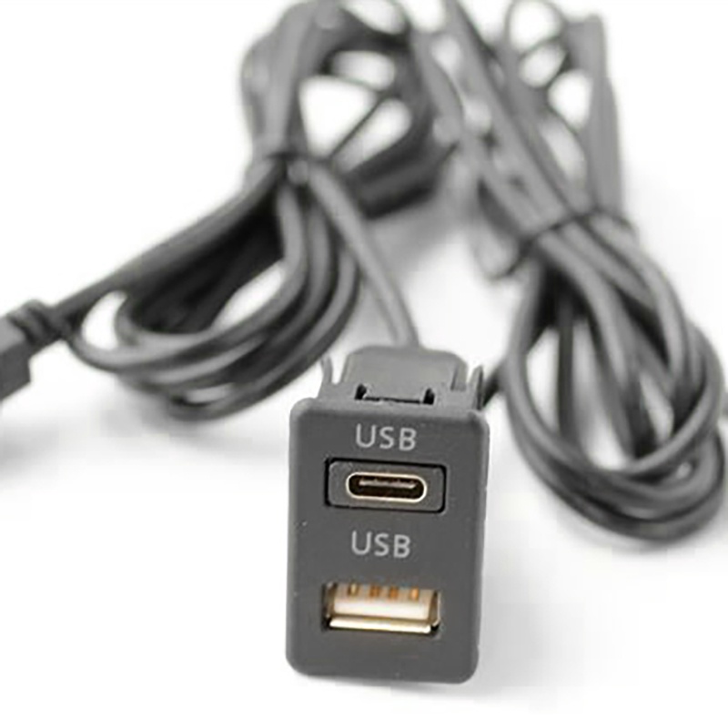 Dây cáp USB chuyển đổi 2 cổng USB Type C 150cm dành cho xe hơi Toyota