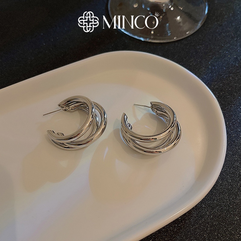 Bông tai Nữ Xinh Minco Accessories bạn gái khuyên tai nhiều vòng thời trang trang sức yêu thích sành điệu cho nữ BT208