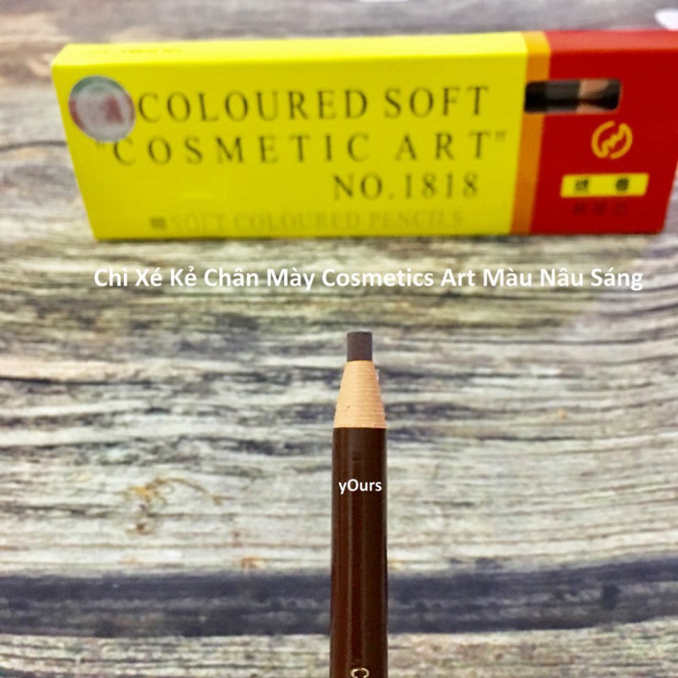 [1 Cây Nâu Sáng] Chì Xé Kẻ Chân Mày Cosmetic Art Eyebrow Pencil Màu Nâu Sáng 2 Tem 1818 No.2 - Chì Kẻ Mày Màu Nâu Sáng H