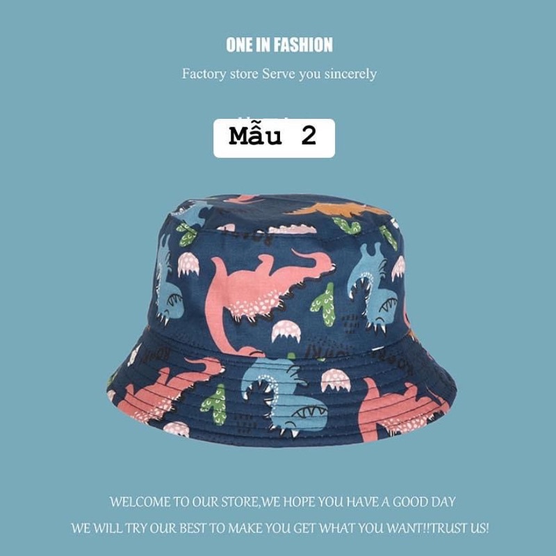 Mũ vành hoạ tiết sinh động cho bé