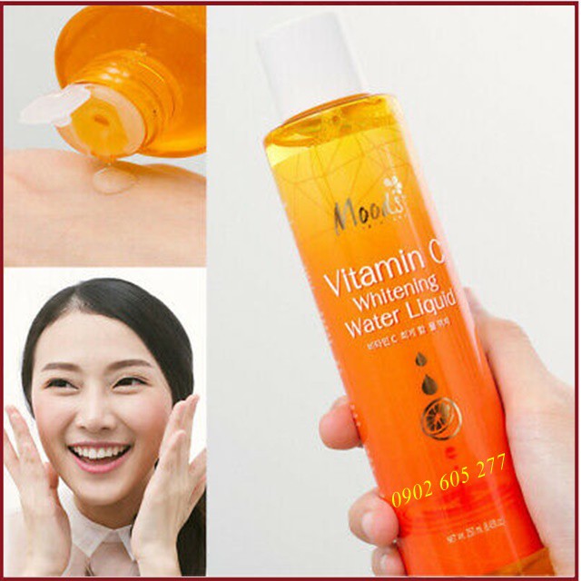 [hàng chính hãng]Nước Dưỡng Ẩm Trắng Da Hoa Quả Vitamin C Whitening Water Liquid Thái Lan 250ml