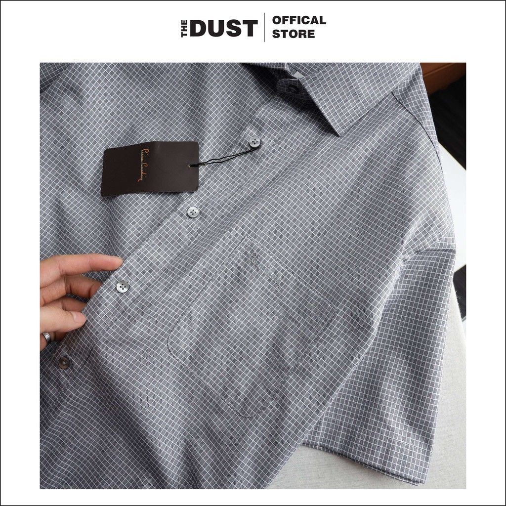 Áo sơ mi nam ngắn tay trơn cổ bẻ basic Pire Cadin NT, form slimfit vải cotton lụa chống nhăn