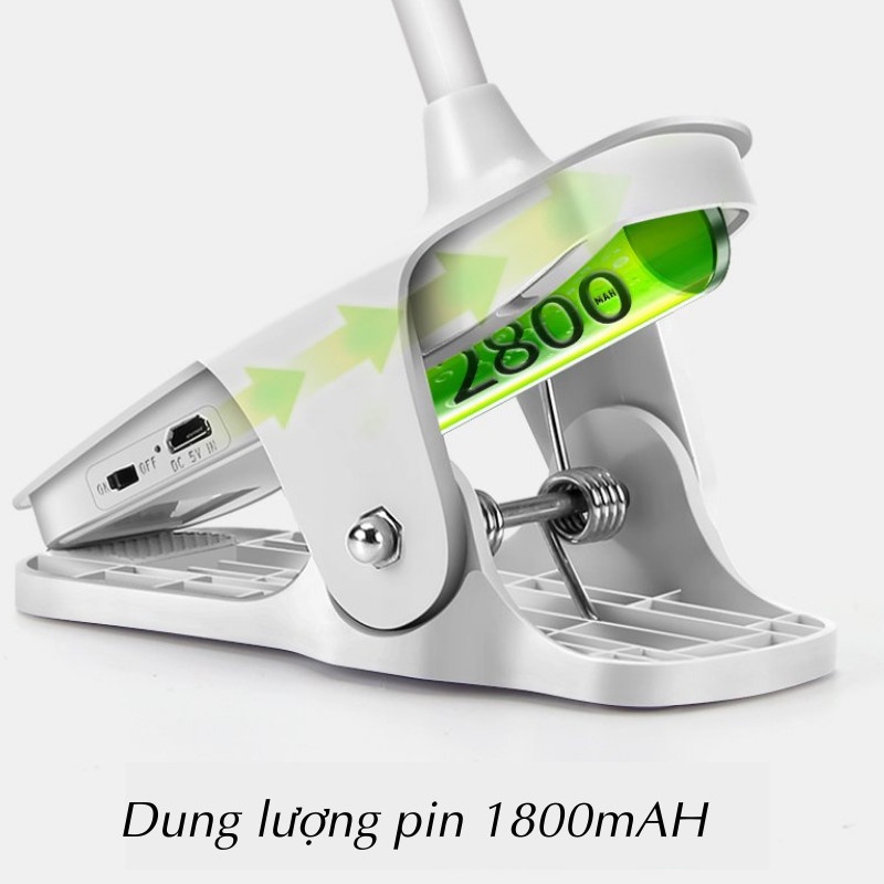 Đèn Ngủ, Đèn Kẹp Bàn Tích Điện Ba Chế Độ, Có Thể Điều Chỉnh - KHO GIA DỤNG TRẦN PHÚ