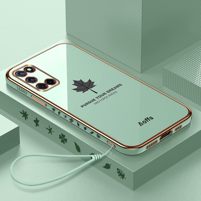 ốp lưng điện thoại mạ sang trọng tương thích với Cho OPPO A53 / A33 2020 A54 (4G) A83 A91 A92 / A52 A94(4G) Vỏ silicon mềm TPU có dây buộc case