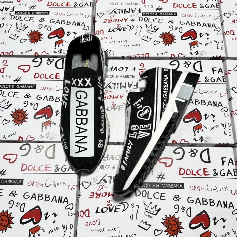 Giày thể thao sneaker Dolce Love nam nữ vải chun nổi chữ family heart đế cao su tách cao cấp siêu bền đẹp GS36P