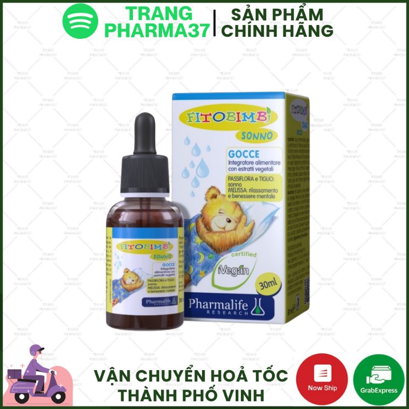 Fitobimbi Sonno - Thảo dược châu âu giúp bé ngủ ngon, dành cho trẻ khó ngủ, ngủ không sâu giấc - Ý