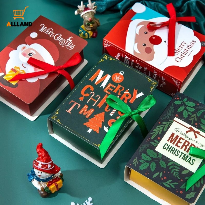 Hộp Đựng Kẹo Hình Quyển Sách / Ông Già Noel DIY Sáng Tạo Trang Trí Tiệc Giáng Sinh