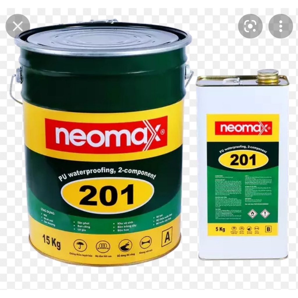 Neomax® 201-Chống thấm cho Mái, sê nô mái; sân thượng; sân phơi; ban công; chống thấm phủ trên lớp gạch men, Bồn  cây