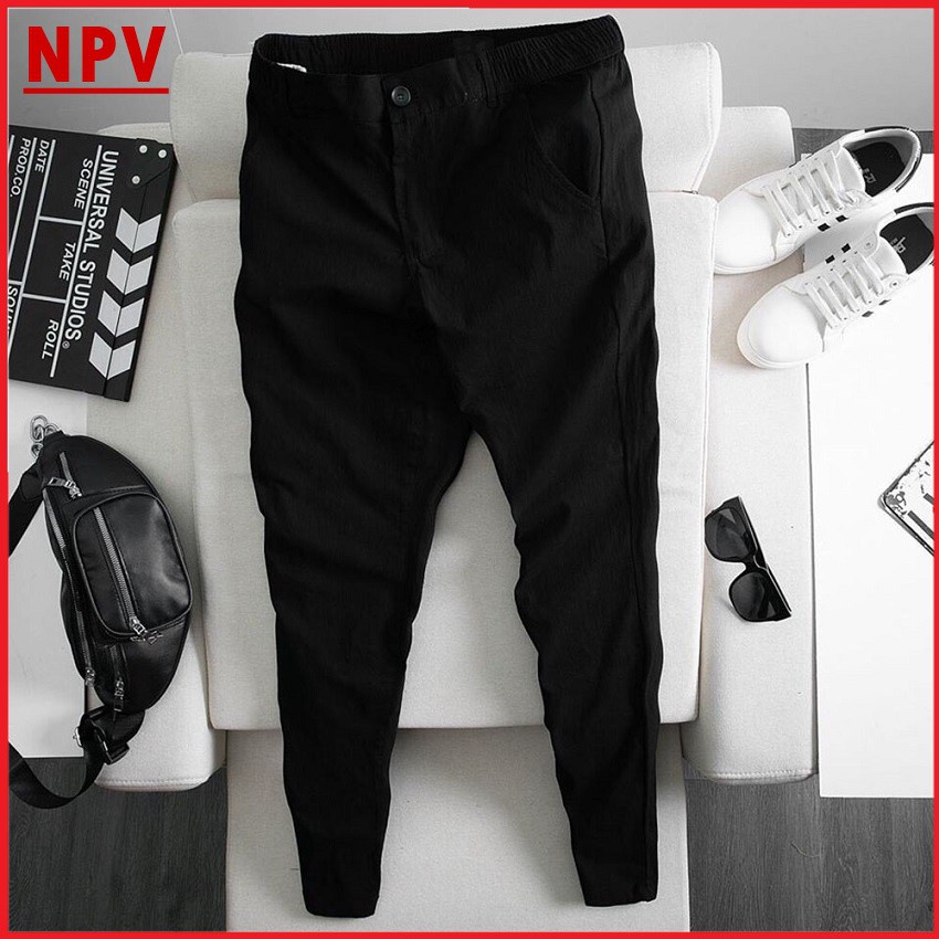 Quần tây nam NPV dáng xuông trẻ trung chất đũi thoáng khí- Quần đũi dài nam ống côn cạp chun dây rút | BigBuy360 - bigbuy360.vn