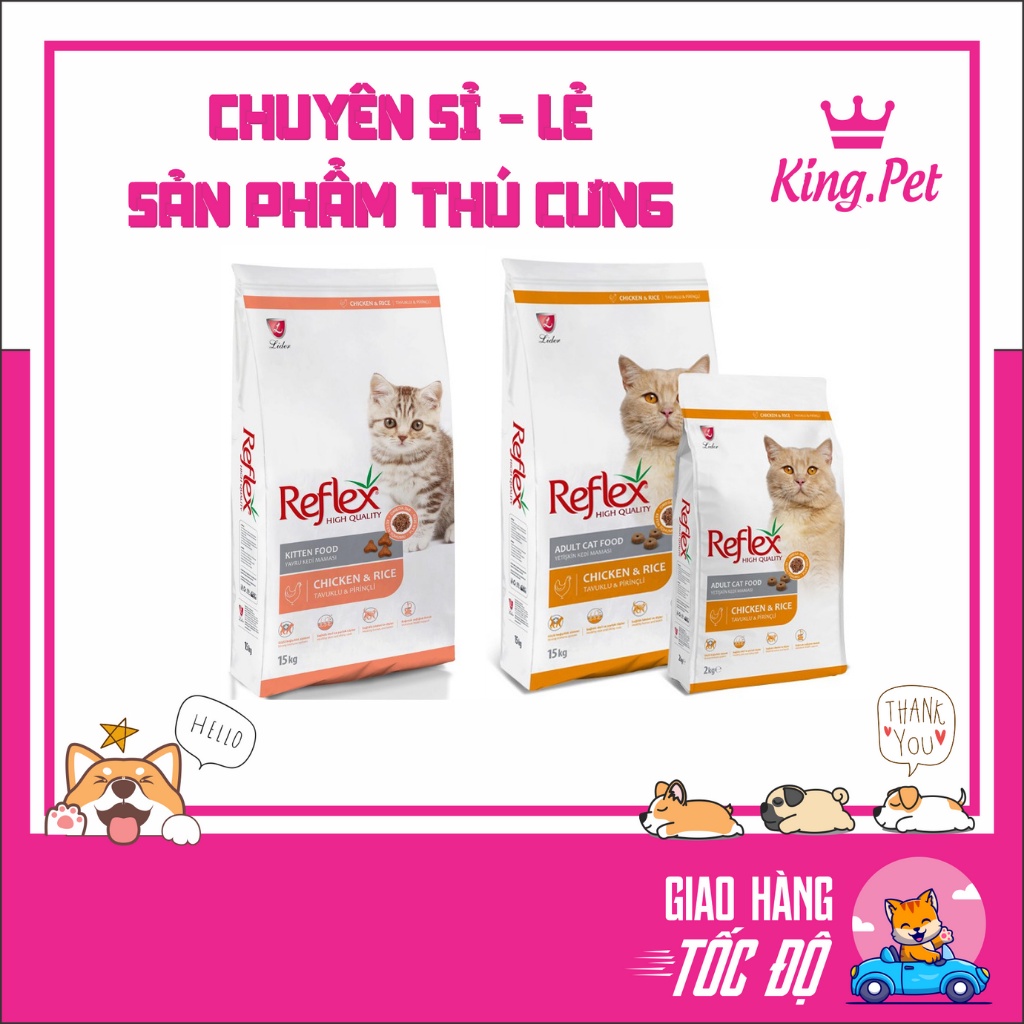 Hạt Reflex kitten và Adult vị thịt gà gói 1kg