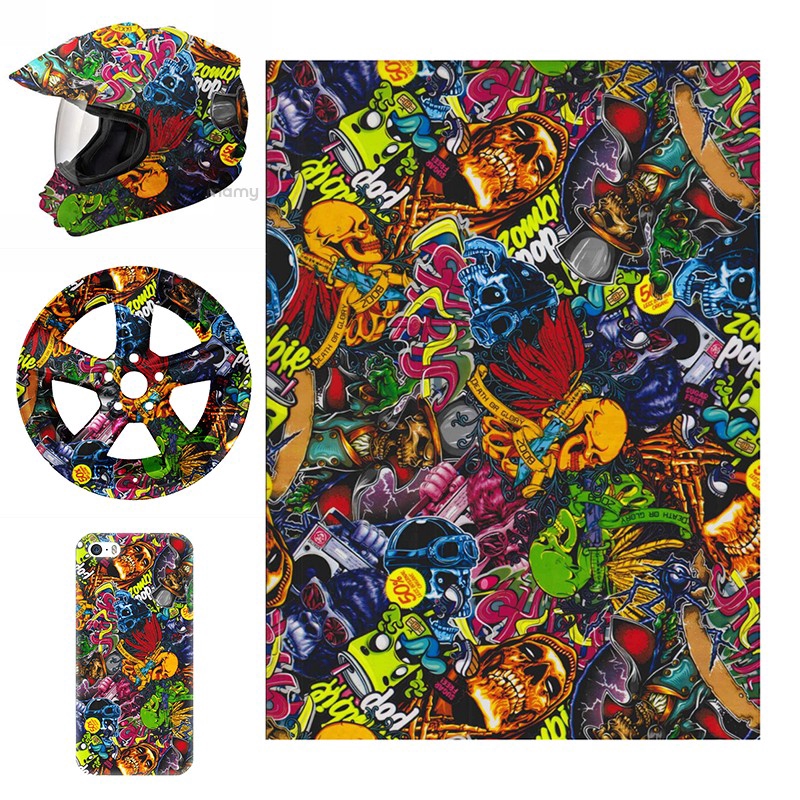 Tấm film dán chuyển nước trang trí vời nhiều hình vẽ màu sắc kích thước 50*100cm tiện lợi