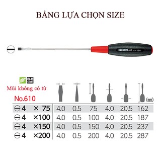 Tô vít mũi dẹt thân mảnh No.610 Vessel, Nhật Bản
