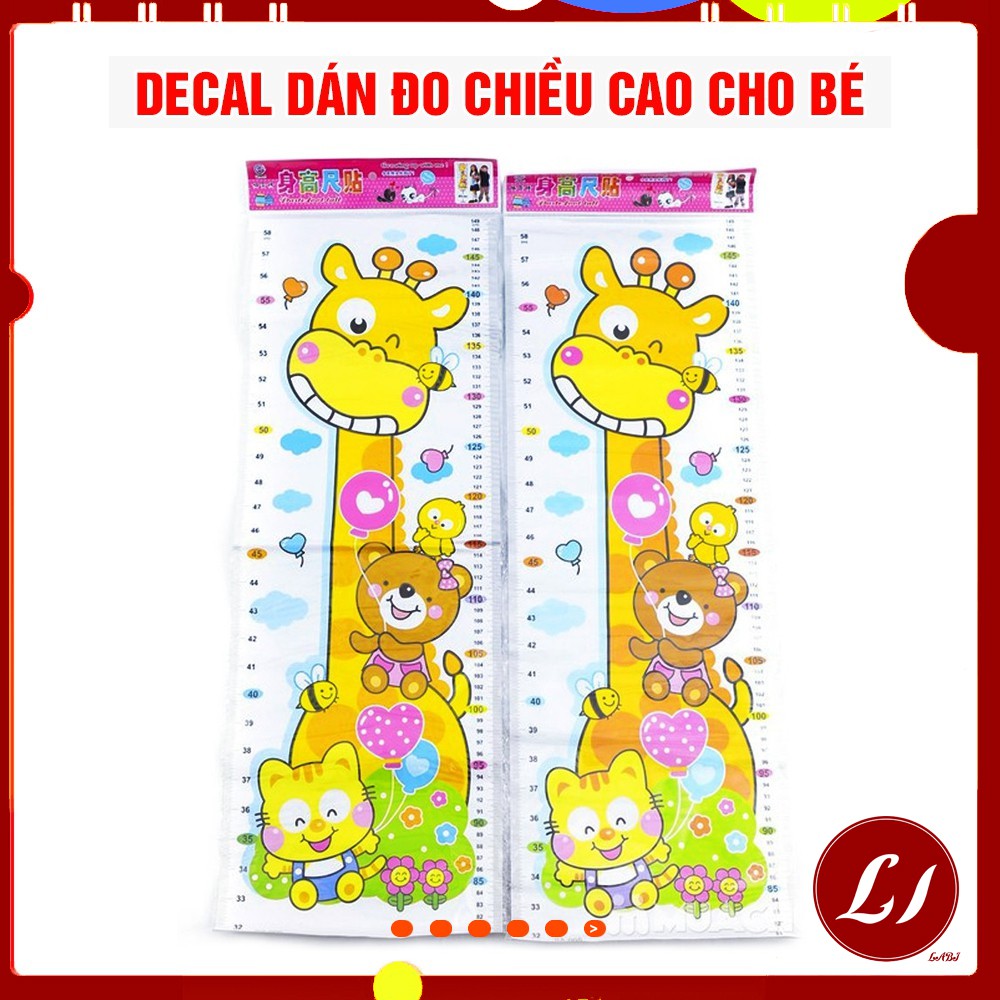 Decal dán tường đo chiều cao sinh động cho bé