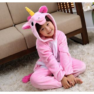 Bộ Đồ Ngủ Liền Thân Hình Kỳ Lân Hoạt Hình Màu Hồng Cho Trẻ Em