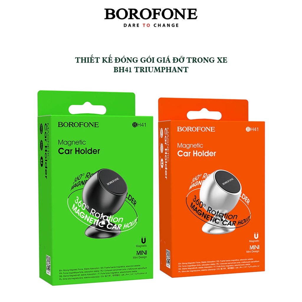 Giá đỡ điện thoại gắn trong xe ô tô BOROFONE BH41 Triumphant xoay 360 độ - AK Mobile