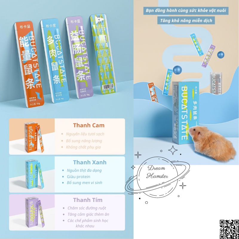 Thanh dinh dưỡng Bucatstate  Cho Hamster, thỏ, bọ, nhím...