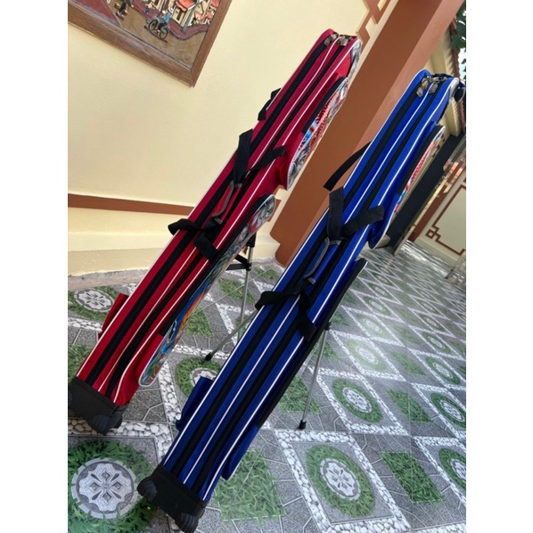 Bao đựng cần câu đơn đài 2 ngăn Cá chép, có chân chống